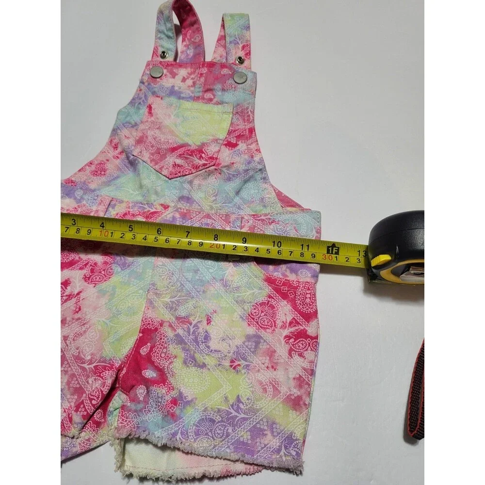 Children’s Place Tie Dyed Paisley Twill Shortalls Overalls Shorts Size Toddler 2